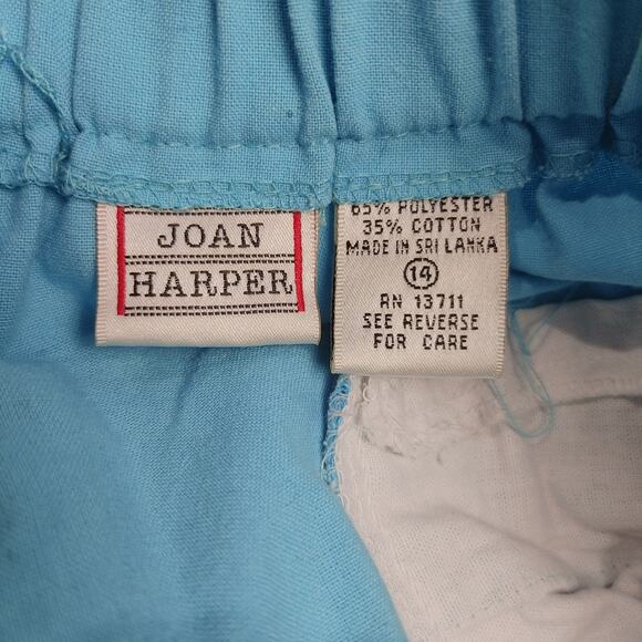 Joan Harper Women's 14 Robins Egg Blue Stretch Waist Capri Pants - Picture 3 of 3